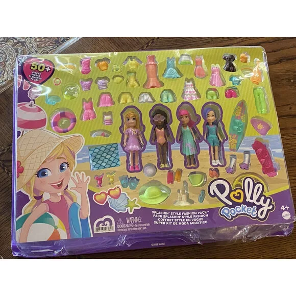 Polly Pocket Travel Toy Playset With Four (3-Inch) Dolls And 50+ Fashion Access